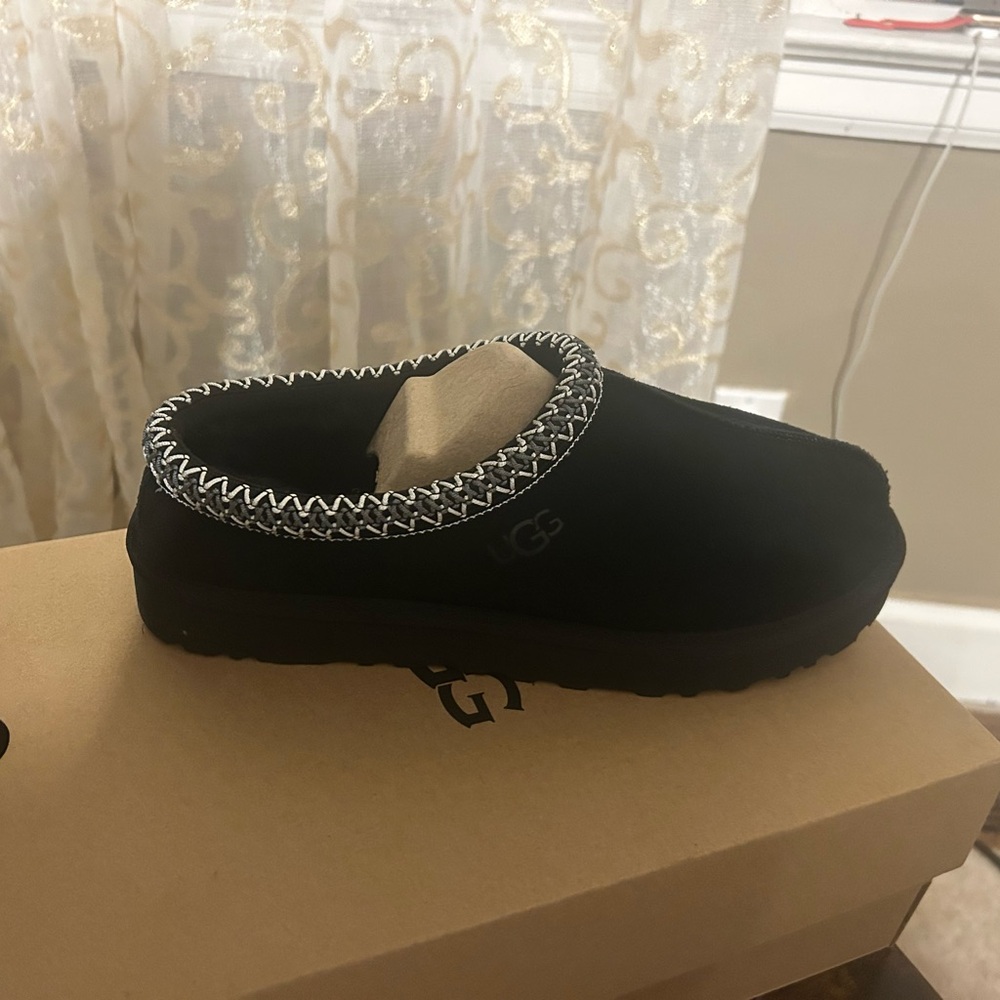 UGG Black Slippers with Silver Trim
